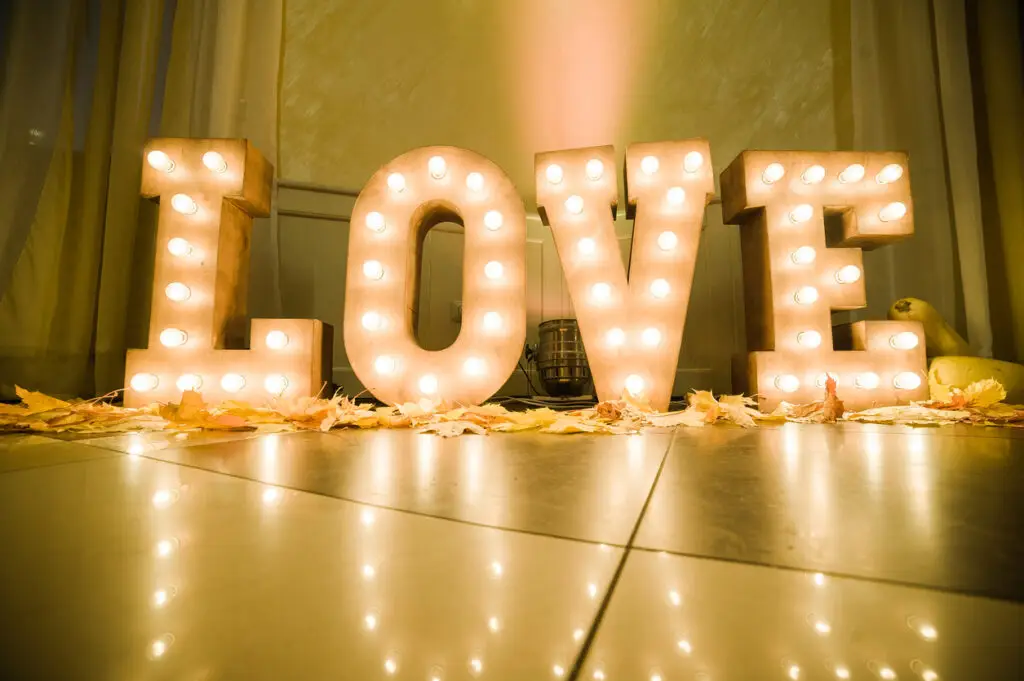Love marquee letters home page